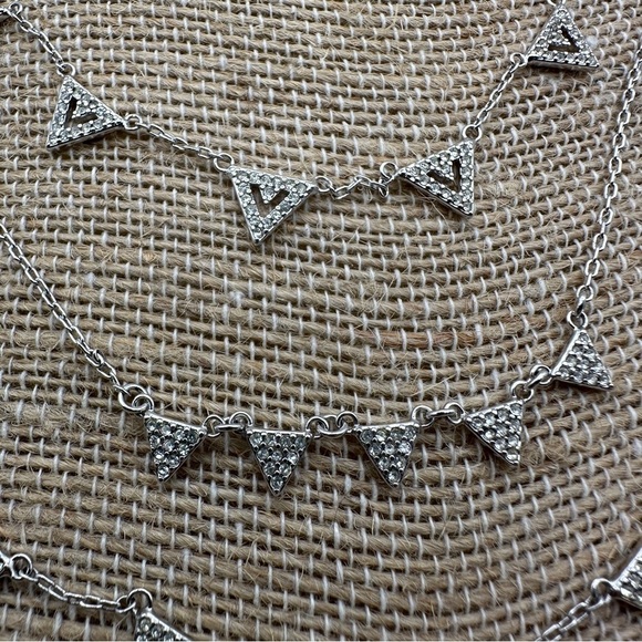 Stella & Dot Pave Chevron Silver tone Necklace with 3 Interchangeable Layers - Picture 4 of 16